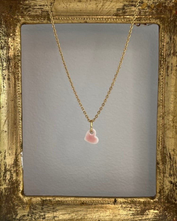 Collier Ras du cou cœur rose