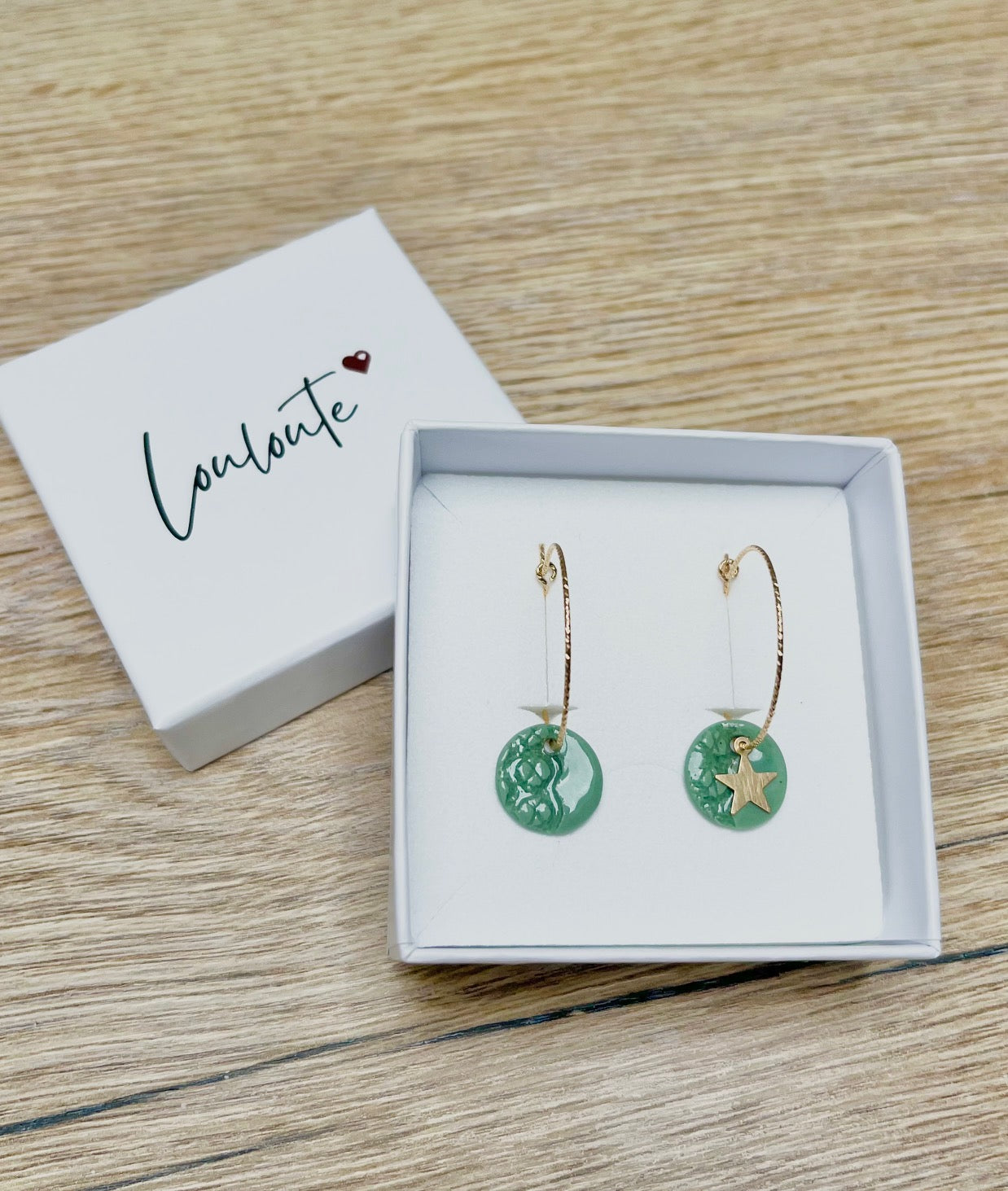 Boucles d'oreille Dentelle vertes