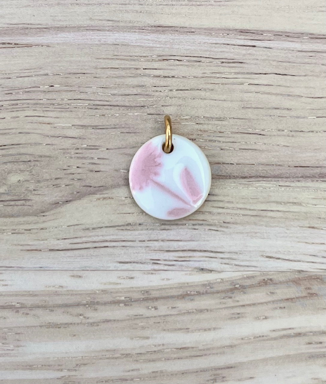Pendentif Fleuri rose pâle