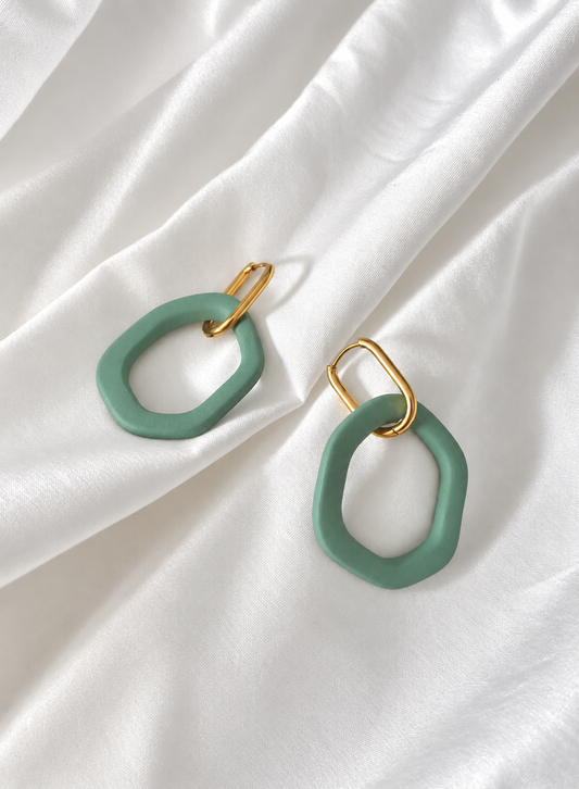 Boucles d'oreille céramique "Chic" vertes