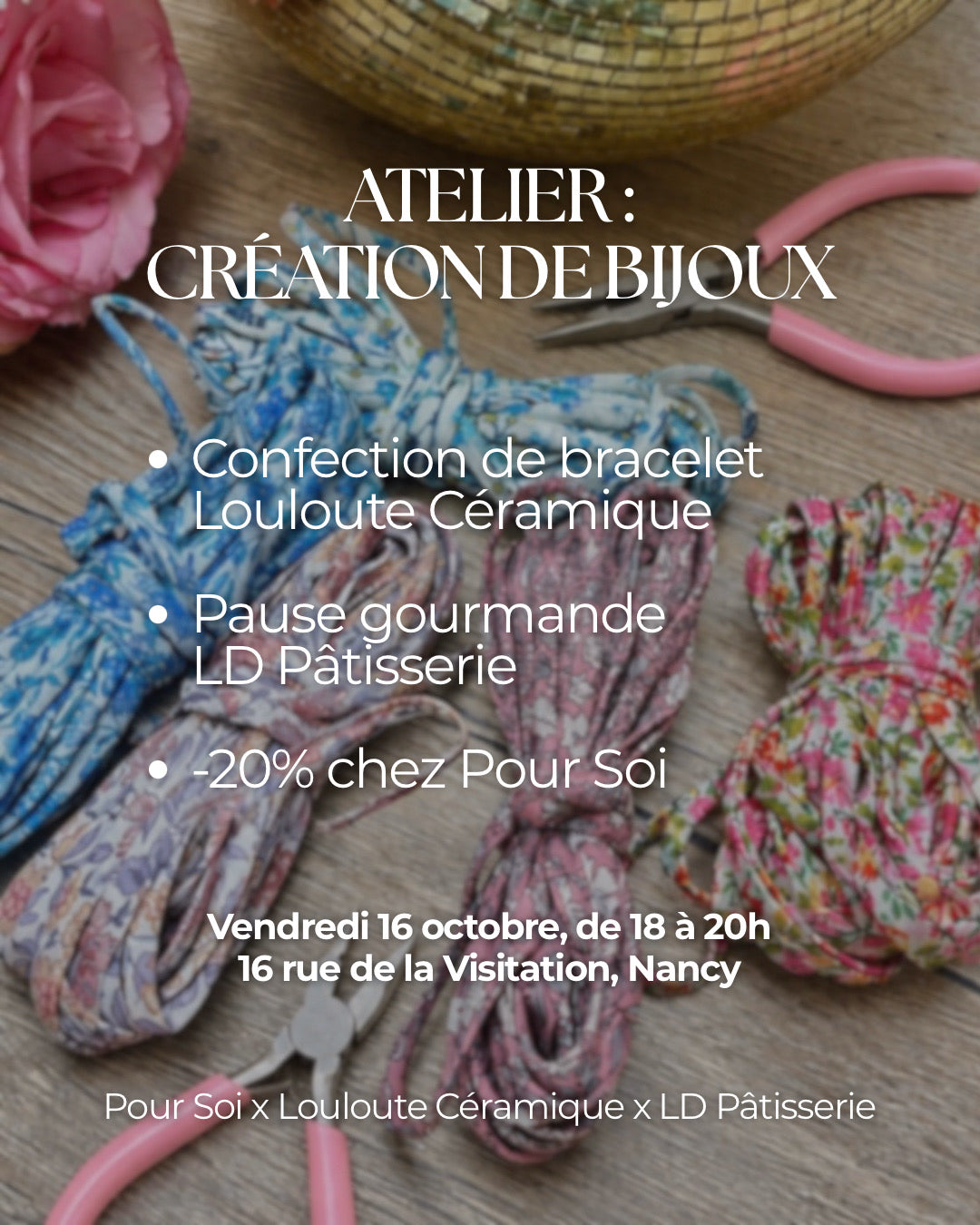 Atelier Bracelet Personnalisable : Vendredi 16 octobre – de 18h à 20h