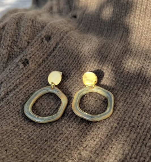 Boucles d'oreille chic nuances de vert