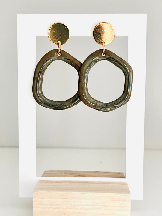 Boucles d'oreille chic nuances de vert