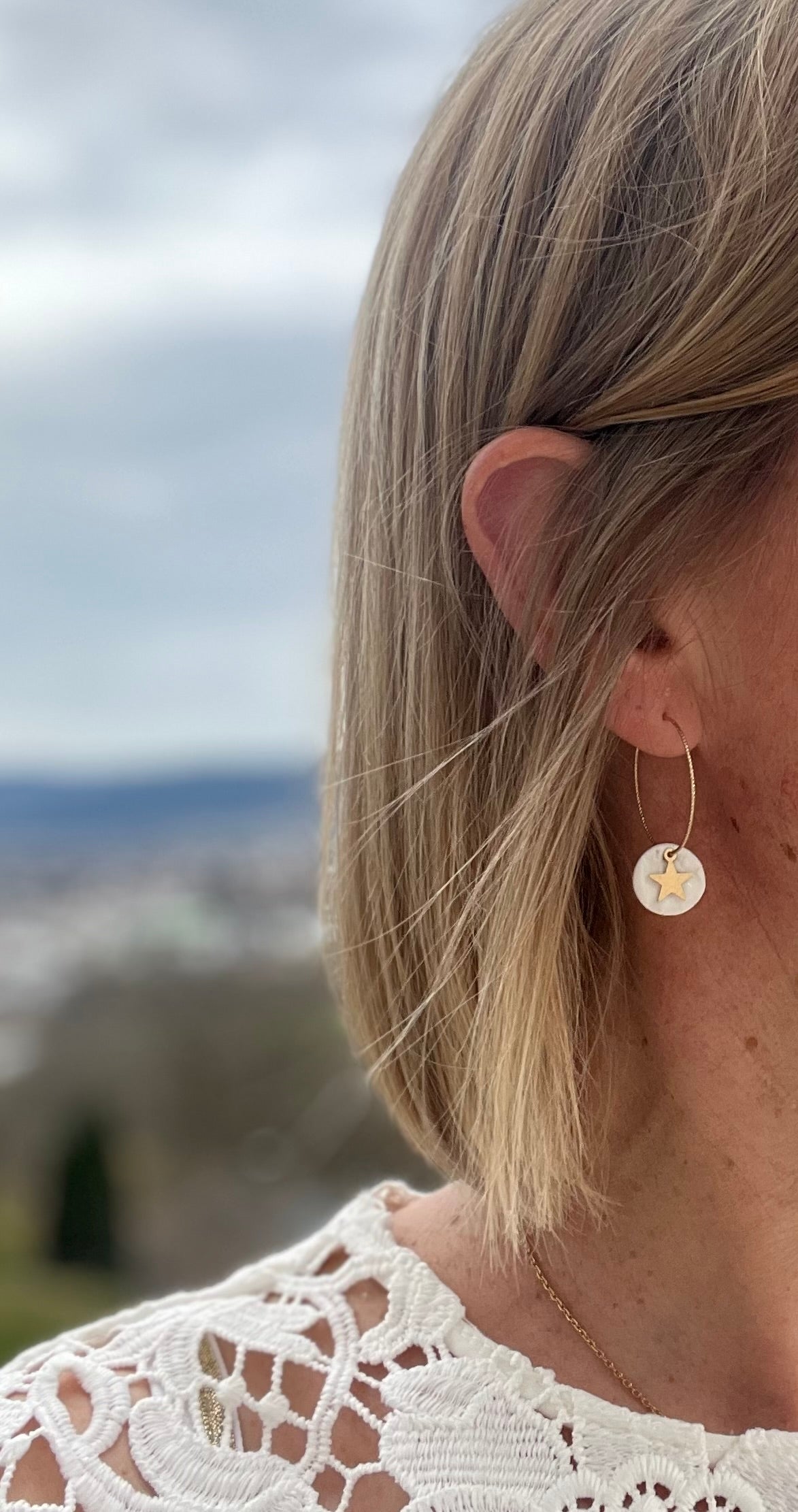 Boucles d'oreille Dentelle Blanche