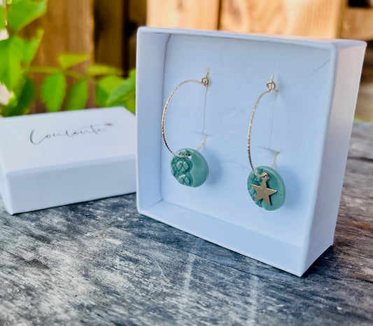 Boucles d'oreille Dentelle vertes
