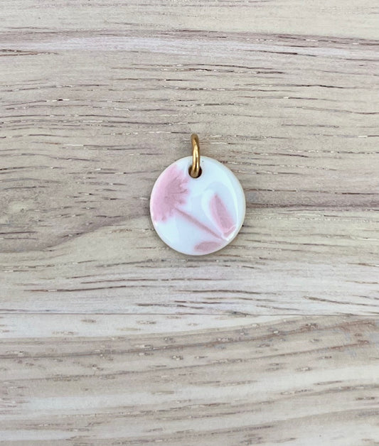 Pendentif Fleuri rose pâle