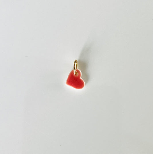 Pendentif mini coeur rose corail