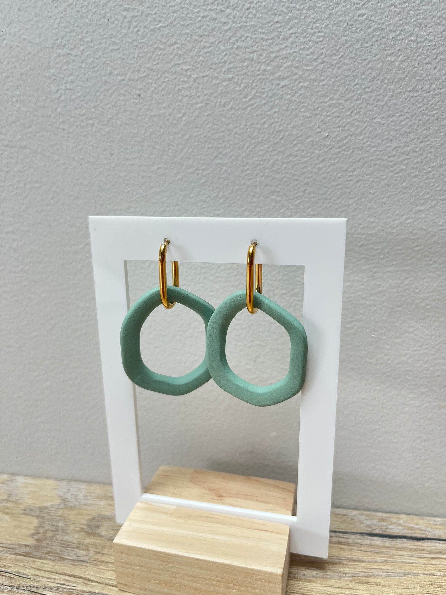 Boucles d'oreille céramique "Chic" vertes