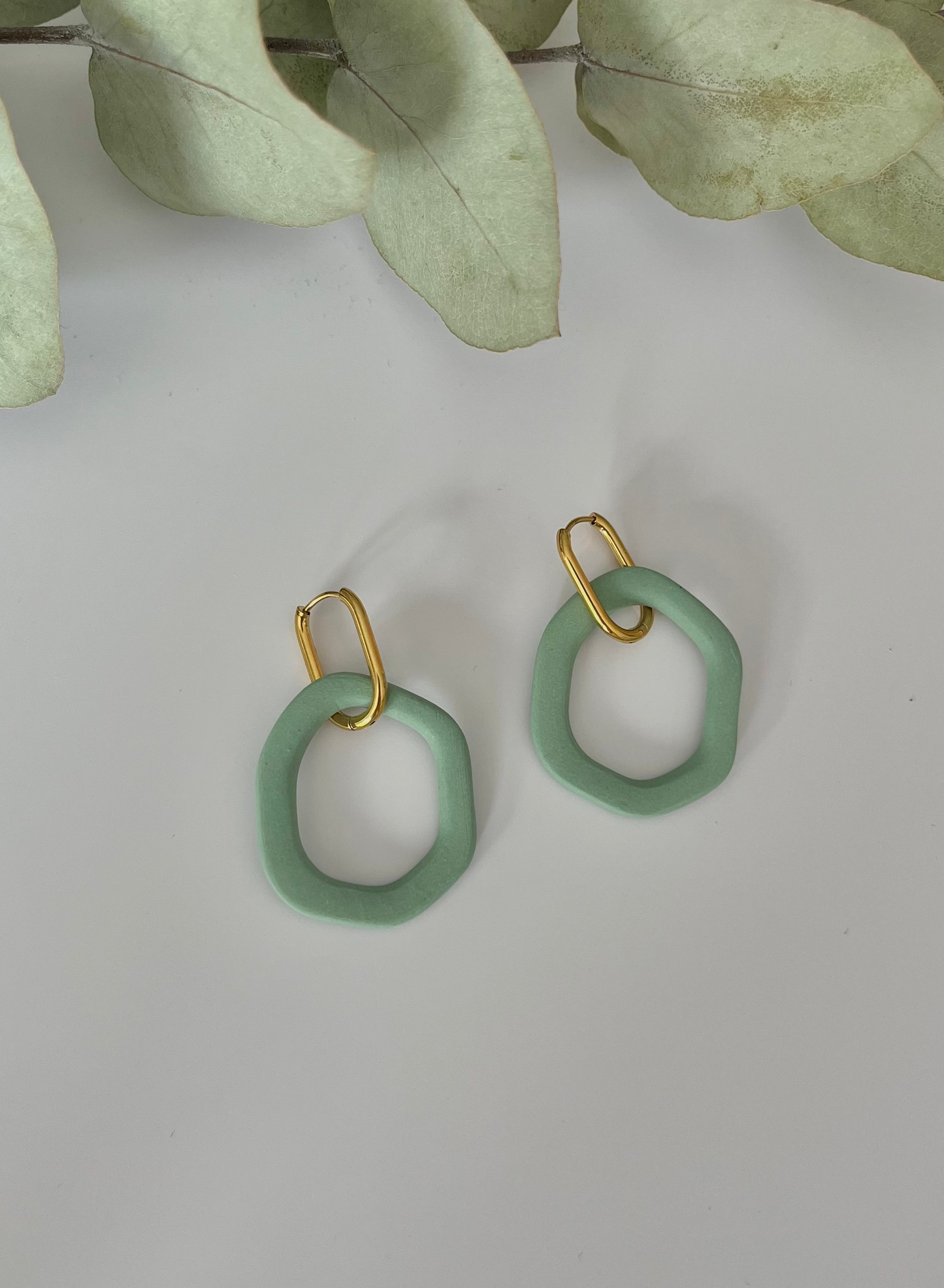 Boucles d'oreille céramique "Chic" vertes